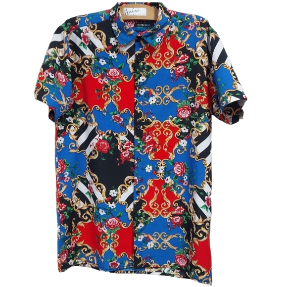 Drill Clothing Company Floral Short Sleeve Button Down Shirt - Picture 1 of 11